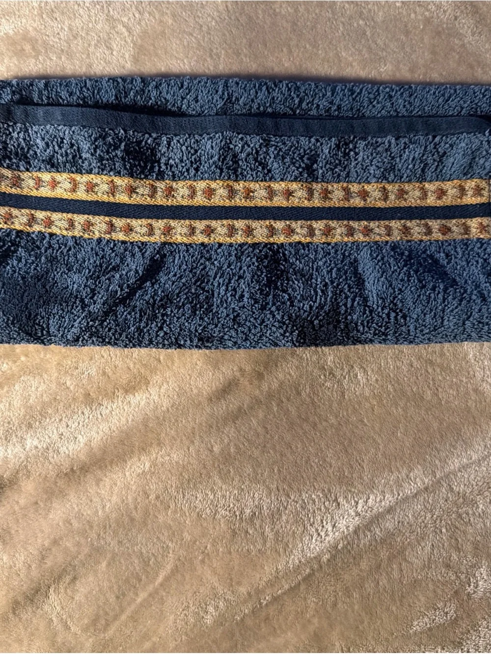 Spring Maid Contour hourglass Celestial Star & Moon Blue 100% Cotton Hand Towel